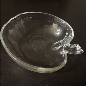 Elegant Clear Glass Apple-Shaped Bowl